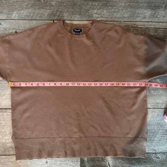 Splendid Brown Crew Neck Knit Short Sleeve Sweater Top XS Pullover - Picture 4 of 8